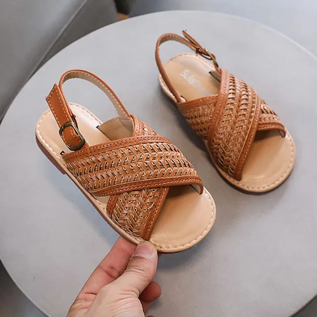 Unisex Woven Cross Sandal