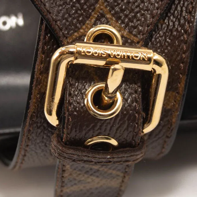 USED $1090 LOUIS VUITTON Monogram Bom Dia Mule Sandals 38 Black