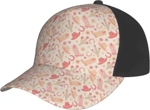 VOSERY Mens Womens Baseball Caps, Cowgirl Boots A Adjustable Golf Hats Baseball Cap for Men Women Dad Trucker Black