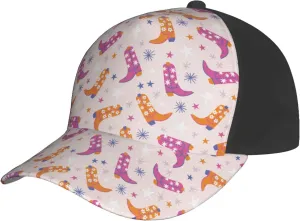 VOSERY Mens Womens Baseball Caps, Cowgirl Boots Adjustable Golf Hats Baseball Cap for Men Women Dad Trucker Black