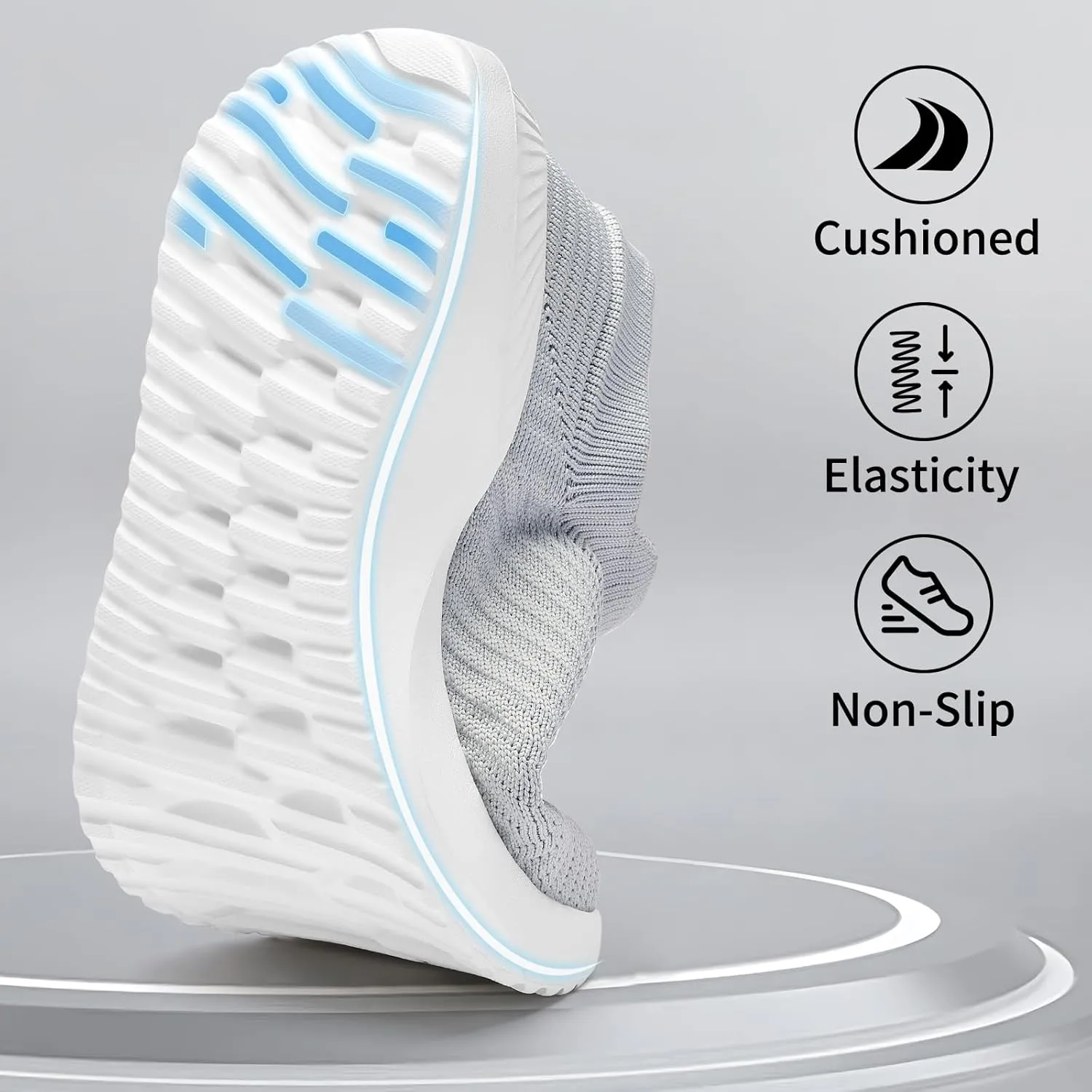 Walking Shoes Womens Slip on Sneakers with Memory Foam Casual Comfortable Non Slip Work Shoes Arch Support Loafers