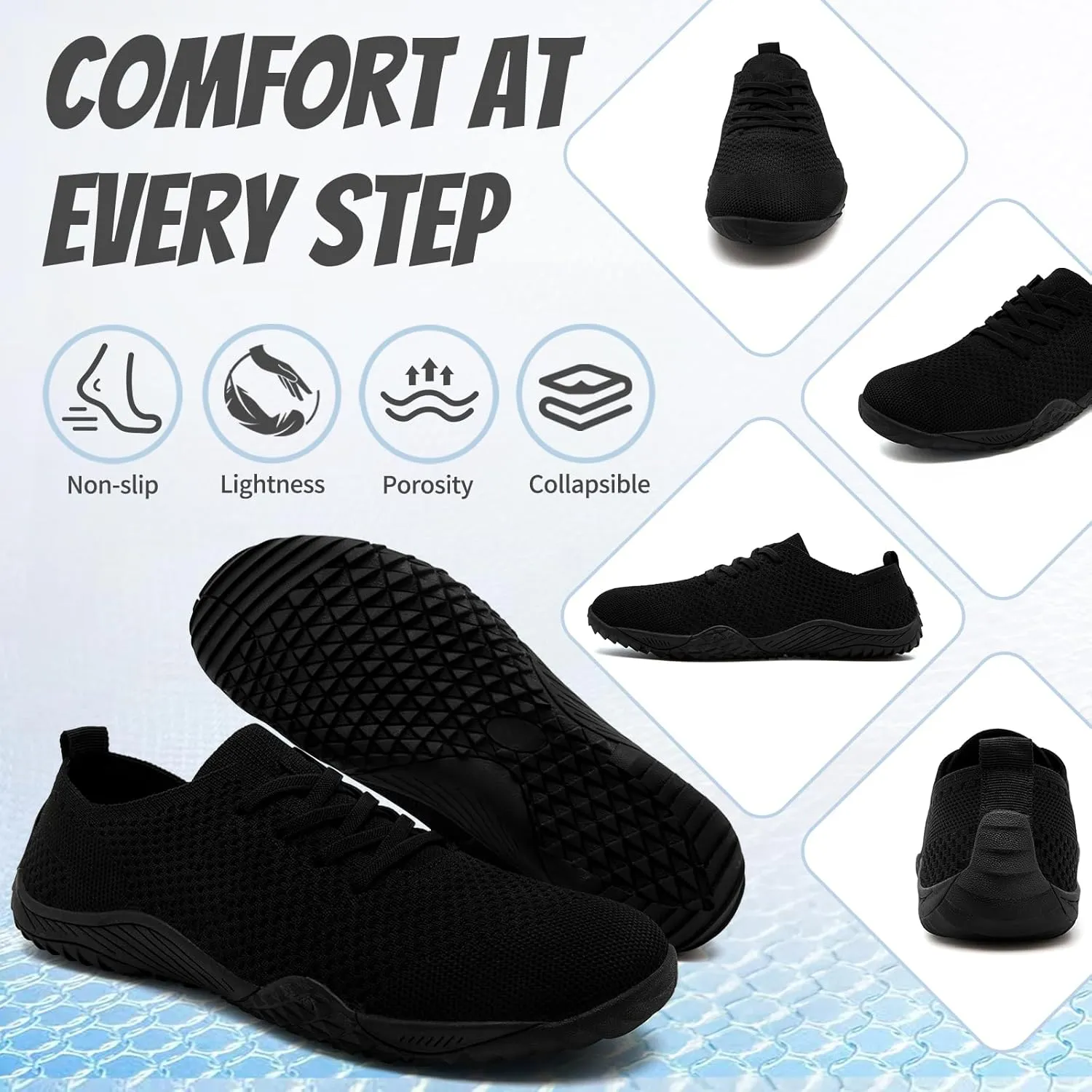 WCIDFY Barefoot Women Zero Drop Running Shoes Non Slip Minimalist Tennis Shoes Lightweight Wide Toe Walking Sneaker