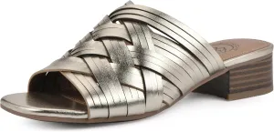 WHITE MOUNTAIN Women's Alluvia Low Block Heel Woven Sandal