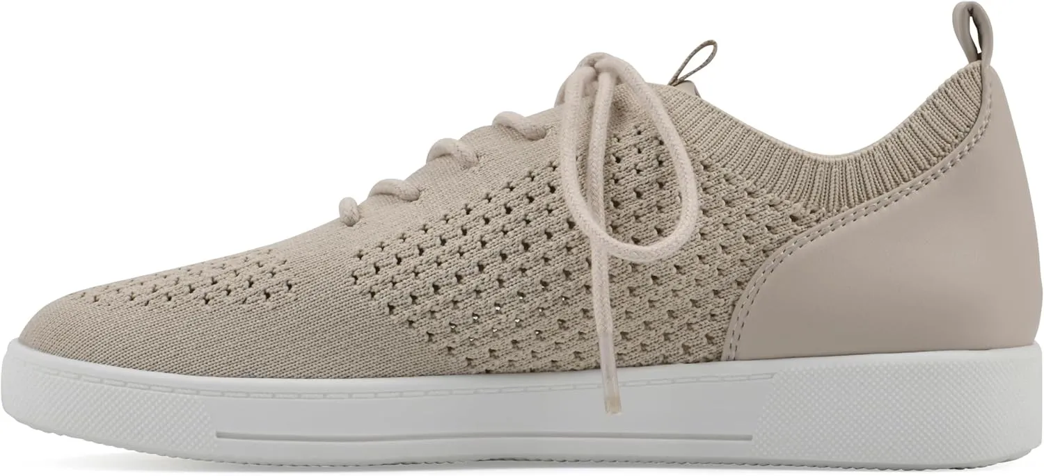 WHITE MOUNTAIN Women's Upscale Woven Knit Lace-Up Sneaker