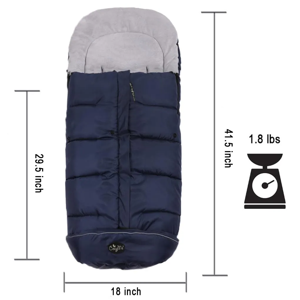 Winter Outdoor Toddler Standard Stroller Bunting Bag, Waterproof, Winter Cozy Toe,Height&Length&Temperature Adjustable, Toddler Footmuff