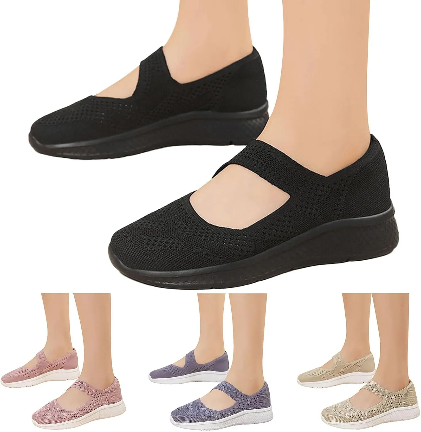 Women Casual Slip On Loafers Comfortable Walking Shoes Lightweight Canvas Sneakers Non Slip Flat Flats