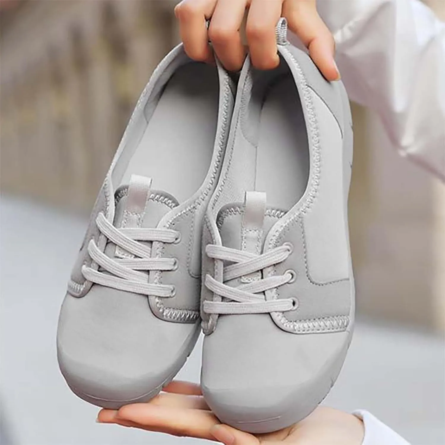 Women Comfortable Slip On Shoes Casual Walking Sneakers Lightweight Canvas Flats Non Slip Breathable Loafers
