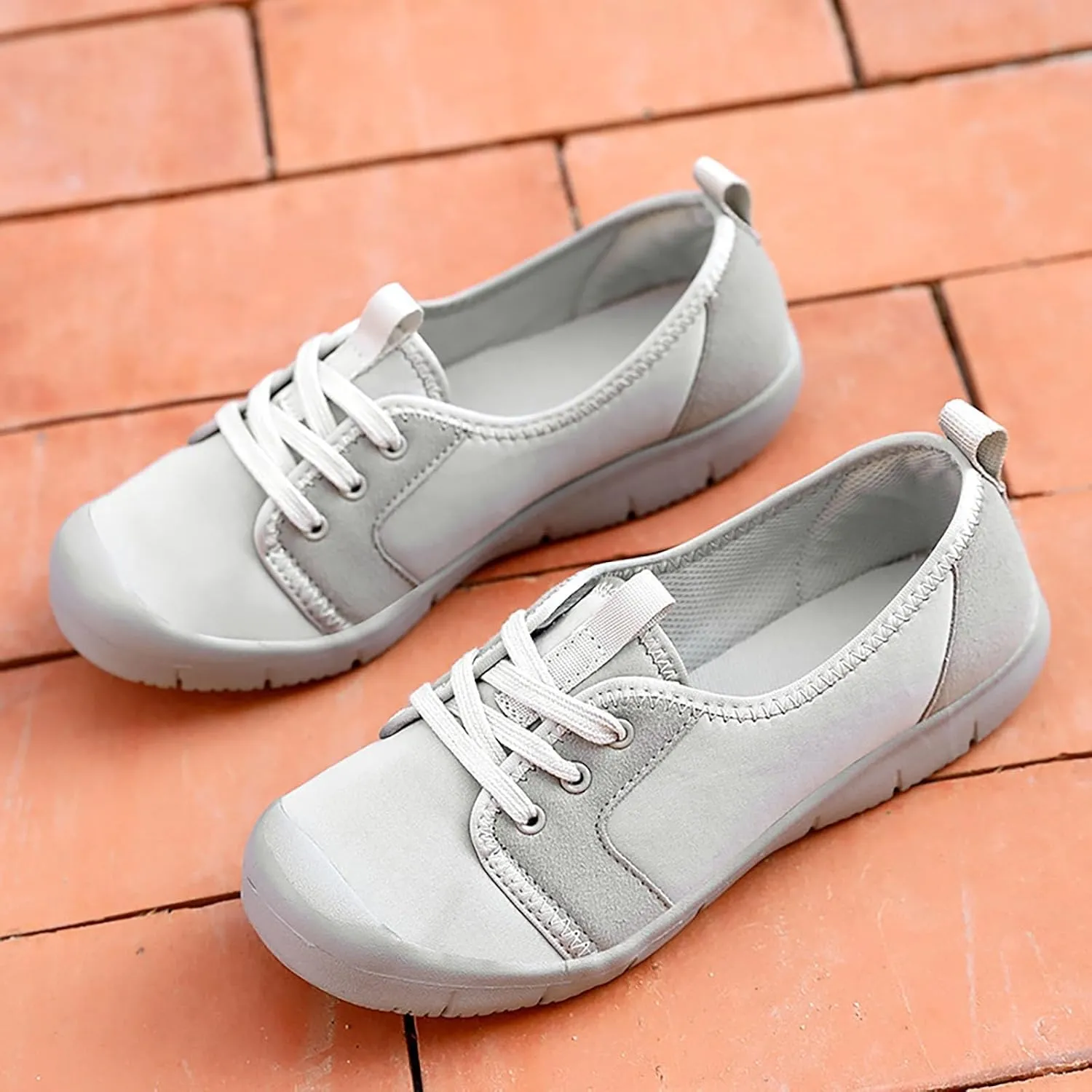 Women Comfortable Slip On Shoes Casual Walking Sneakers Lightweight Canvas Flats Non Slip Breathable Loafers