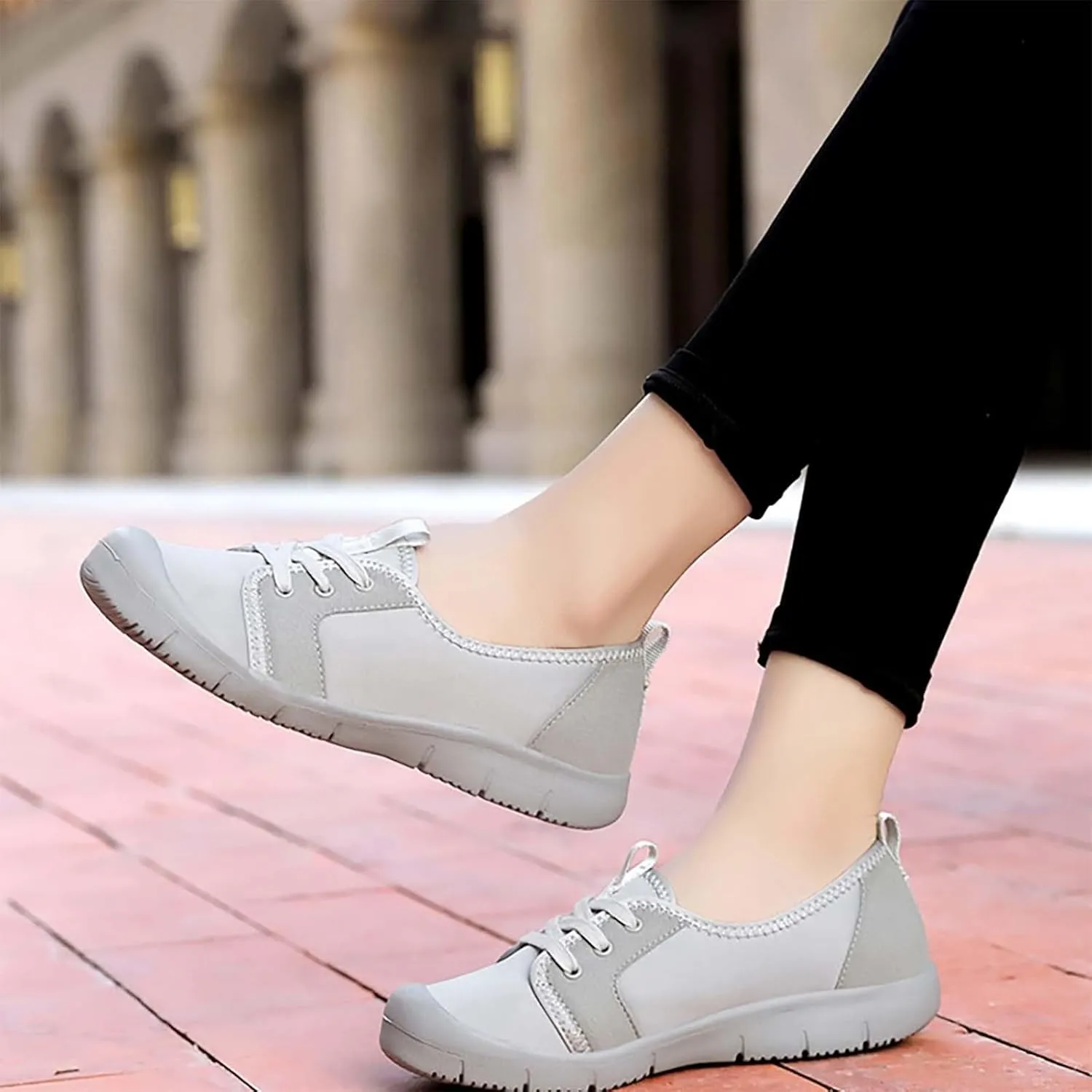 Women Comfortable Slip On Shoes Casual Walking Sneakers Lightweight Canvas Flats Non Slip Breathable Loafers