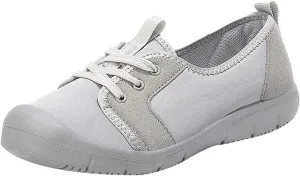 Women Comfortable Slip On Shoes Casual Walking Sneakers Lightweight Canvas Flats Non Slip Breathable Loafers
