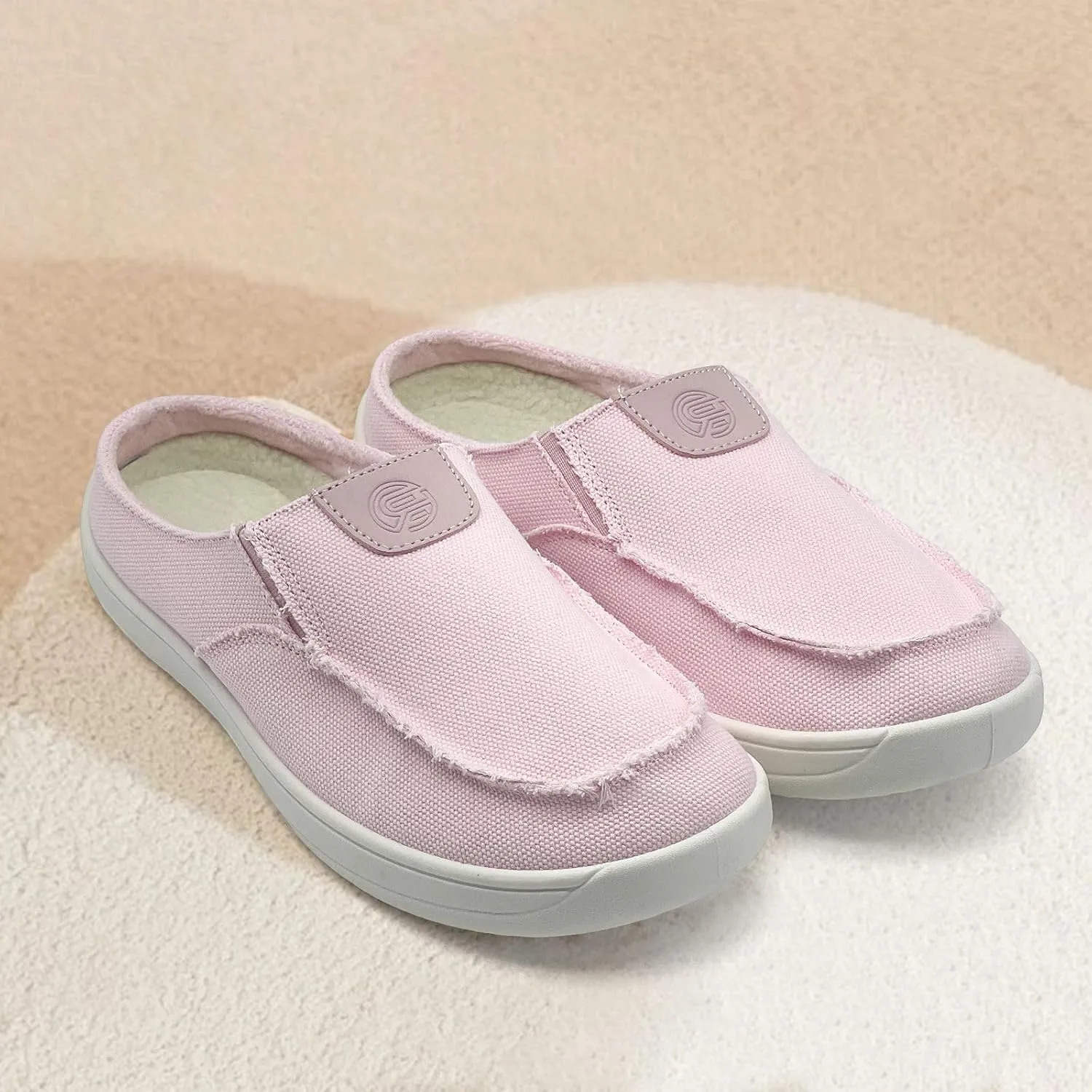 Women Mens Mules Sneakers Winter Warm with Fur Lined Slip-on Mules Slippers Indoor Outdoor Comfort Walking Canvas