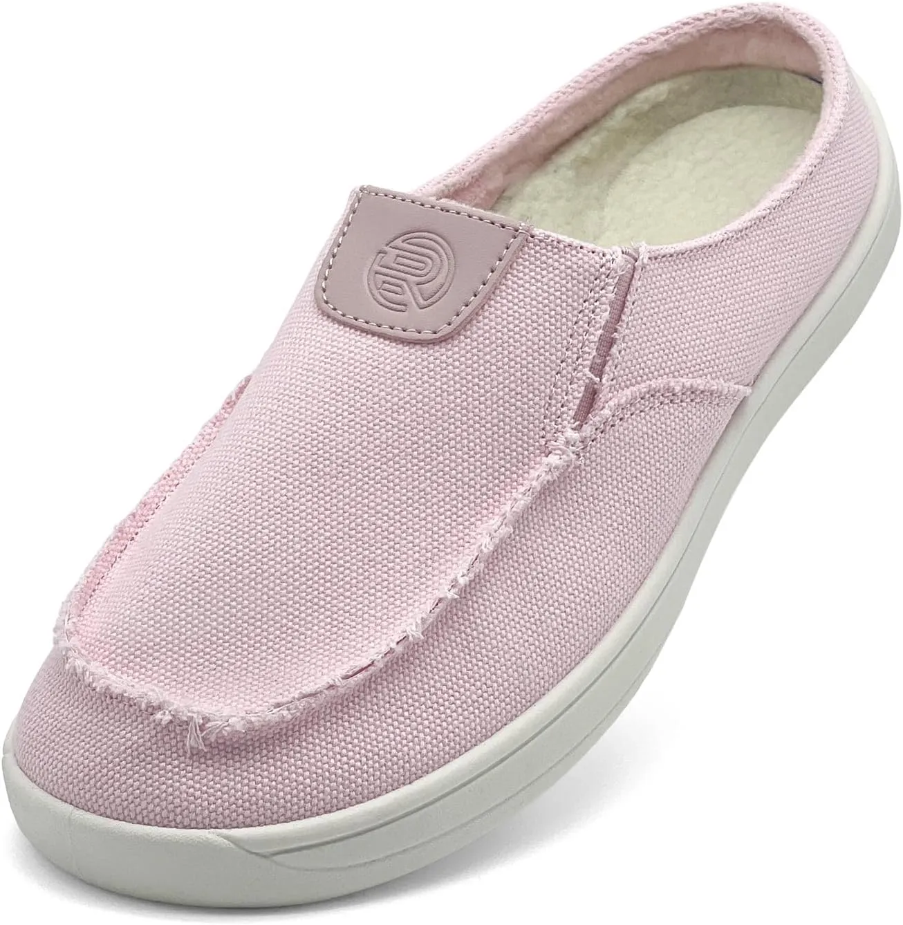 Women Mens Mules Sneakers Winter Warm with Fur Lined Slip-on Mules Slippers Indoor Outdoor Comfort Walking Canvas