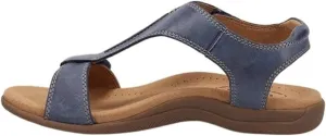 Women Summer Comfort Solid Color Sandals T-Strap Hook Loop Ladies Casual Wedges Beach Shoes Plus Size Sandals