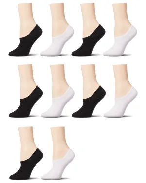 Women's 10 Pair Pack Cotton Blend No Show Sneaker Liners