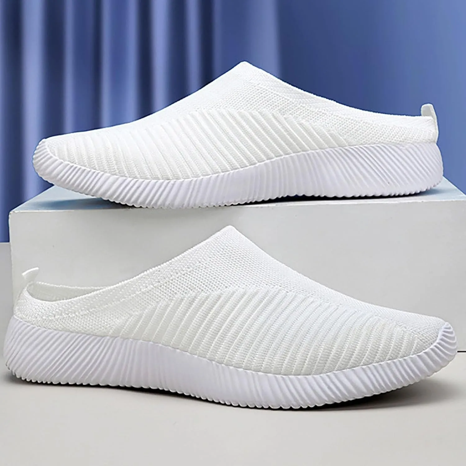 Women's Backless Slip on Mesh Sneakers Shoes Running Shoes for Men Casual Casual Shoes Fashion Sneakers 2025 Platform Tennis Shoe White Loafers