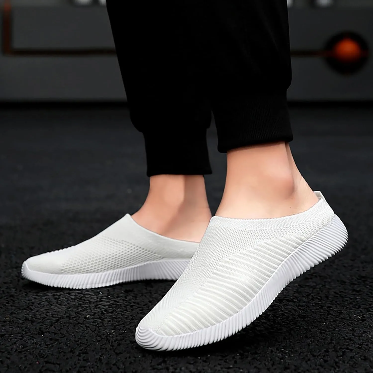 Women's Backless Slip on Mesh Sneakers Shoes Running Shoes for Men Casual Casual Shoes Fashion Sneakers 2025 Platform Tennis Shoe White Loafers