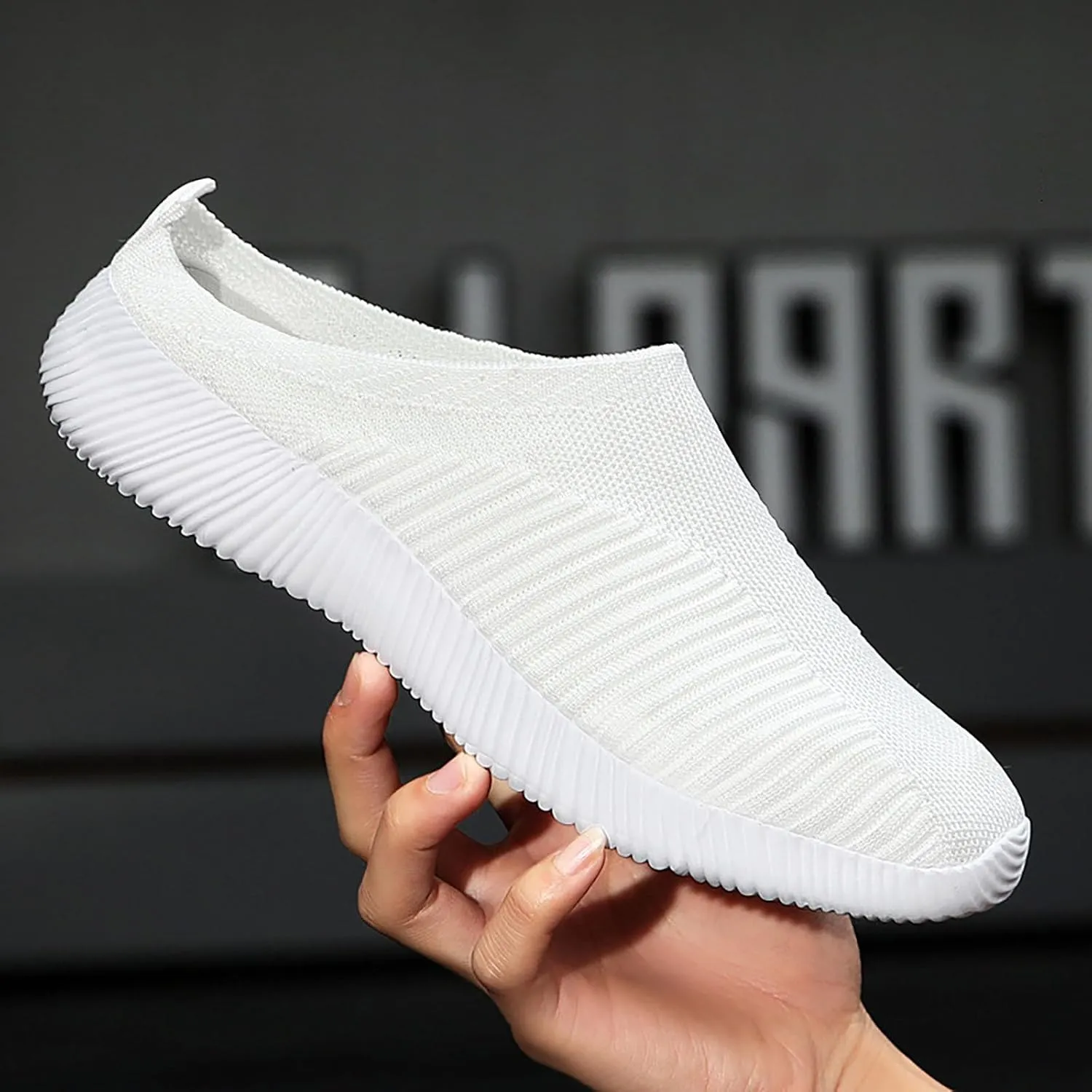 Women's Backless Slip on Mesh Sneakers Shoes Running Shoes for Men Casual Casual Shoes Fashion Sneakers 2025 Platform Tennis Shoe White Loafers