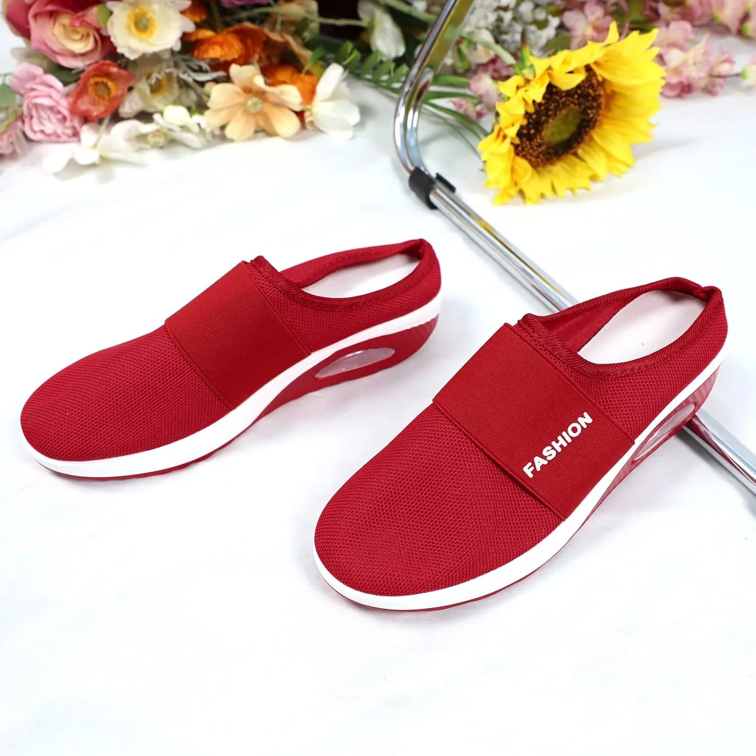 Women's Backless Slip on Mesh Sneakers Shoes Slip On Shoes Women Wide Width Women's Shoes Casual Fashion Sneakers 2025 Slip On Tennis Shoe Loafers Dress Shoe