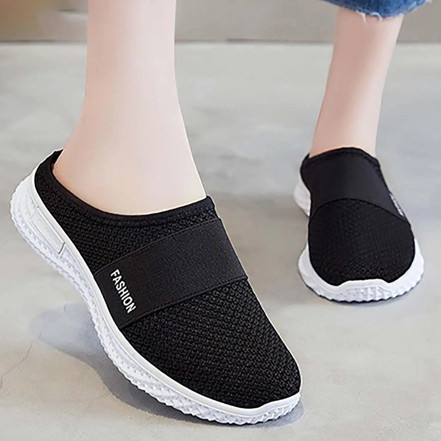 Womens Backless Sneakers Mesh Slip-on Mule Shoes Mens Dress Shoes Boots Casual Slip On Shoes Fashion Sneakers Platform Tennis Shoe Cross Trainer Shoe