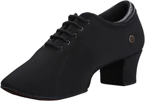 Women's Ballroom Dance Shoes Lace-up Closed Toe Suede Sole Professional Modern Salsa Latin Teaching Practice Performance Dance Shoes