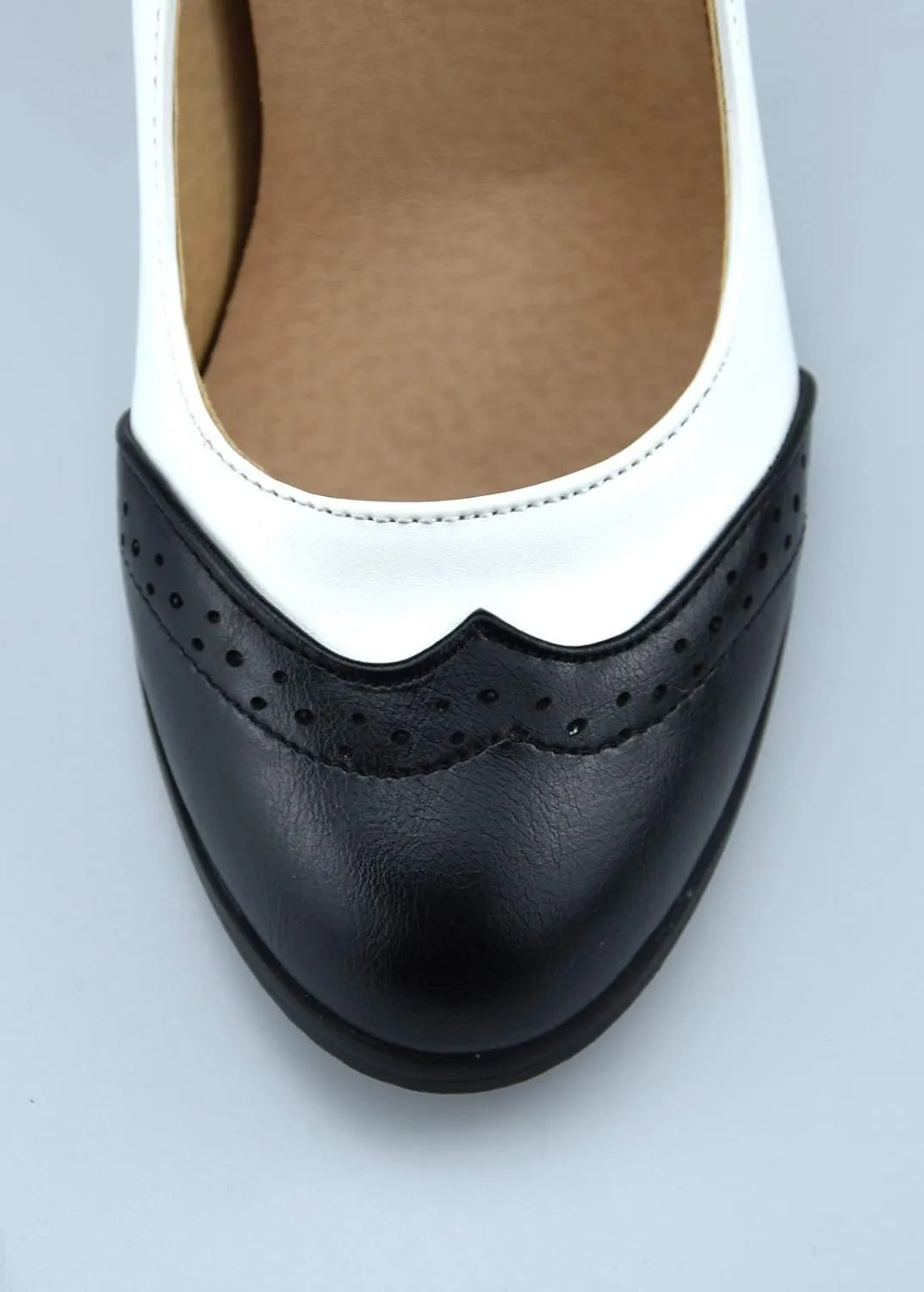 Womens Brown Retro Mary Jane Oxford High Heels Pumps Shoes for Women Teardrop Cutout Round Toe Pierced Strappy Oxfords Mary Janes High-Heel Pump Shoe