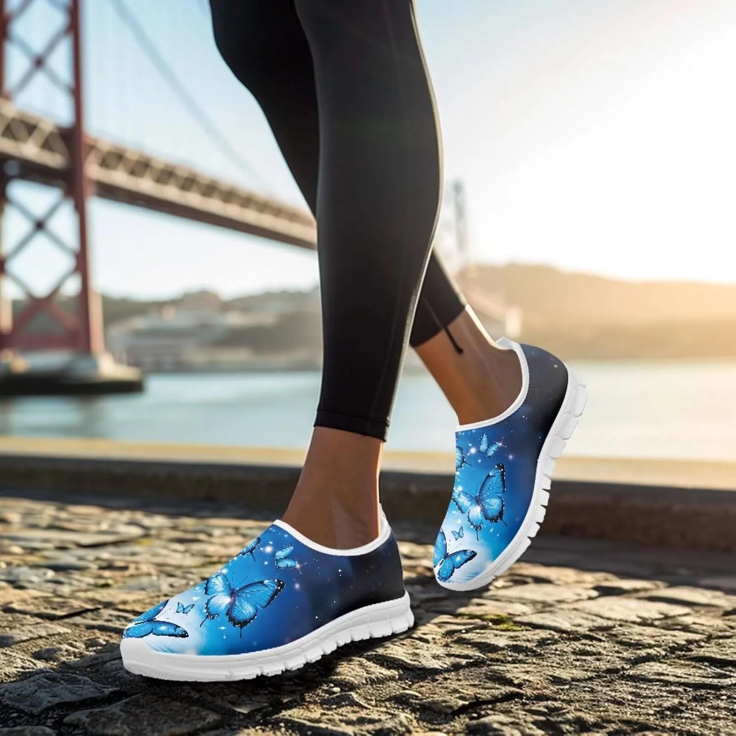 Women's Butterfly Sneaker Casual Soft Slip On Low Top Lightweight Non-Slip Running Sneaker for Women US 5.5-11.5