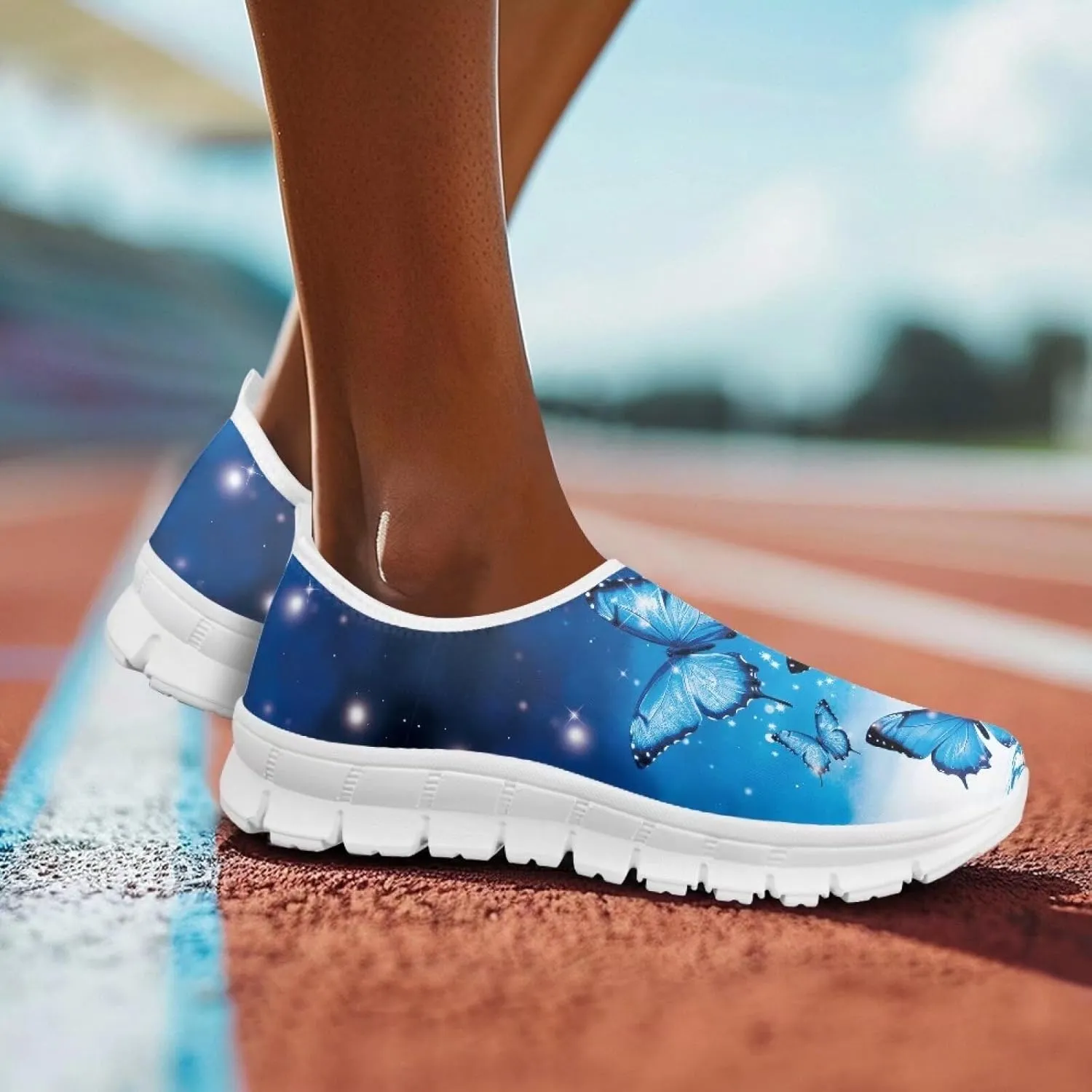 Women's Butterfly Sneaker Casual Soft Slip On Low Top Lightweight Non-Slip Running Sneaker for Women US 5.5-11.5