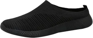 Women's Casual Slip on Half Shoes Breathable Running Shoes for Women Mesh Breathable Casual Dress Shoes White Platform Sneakers White Tennis Shoe Casual Loafers