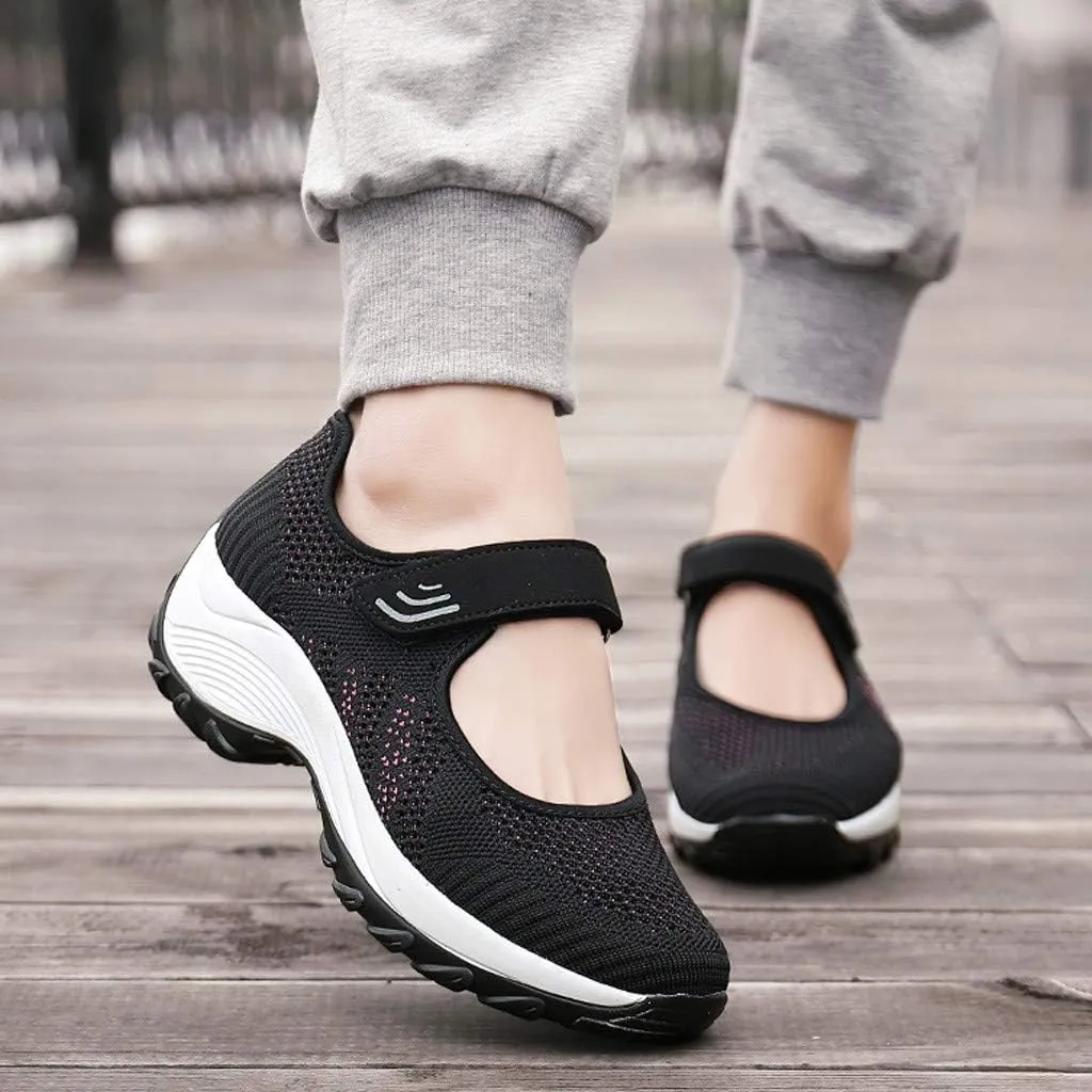 Women's Fashion Sneaker Mesh Slip On Black Non Slip Shoes for Women Comfortable Woman Walking Shoes Slide On Loafers Women Shoes White Leather Slip On Sneakers for Women