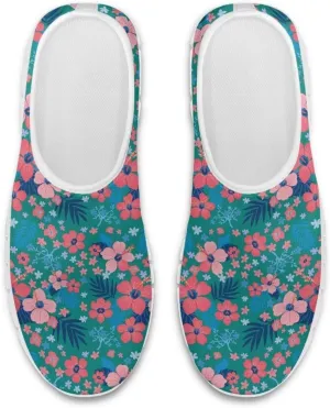 Women's Floral Print Sneaker Casual Low-Top Comfortable Outdoor Shoes Breathable Slip On Anti-Skid Tennis Sneaker for Ladies US 5.5-11.5