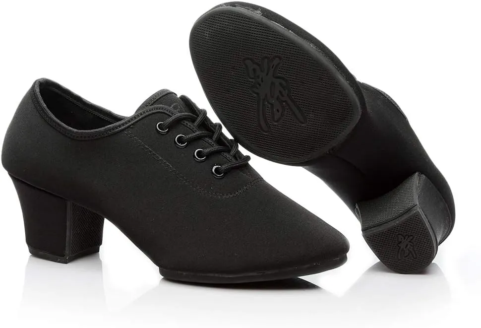Women's lace-up Latin Dance Shoes Ballroom Modern Jazz Dance Practice Performance Shoes with Closed Toes,Model NJB