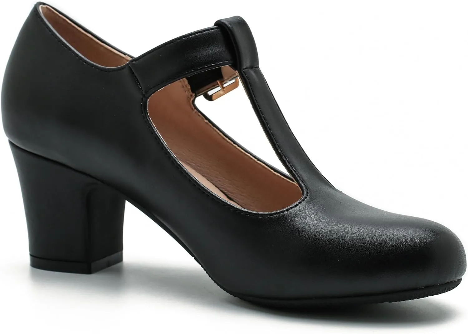 Women's Mary Jane Pumps T-Strap Block Chunky High Heels Ankle Strap Buckle Comfortable Wedding Dress Evening Party Shoes