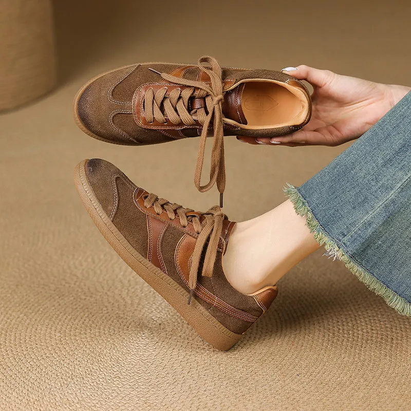 Women's Retro Leather Comfortable Non-Slip Sneakers