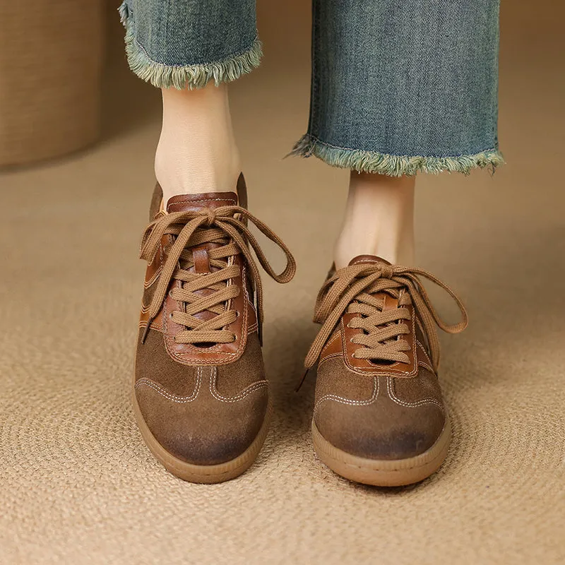 Women's Retro Leather Comfortable Non-Slip Sneakers