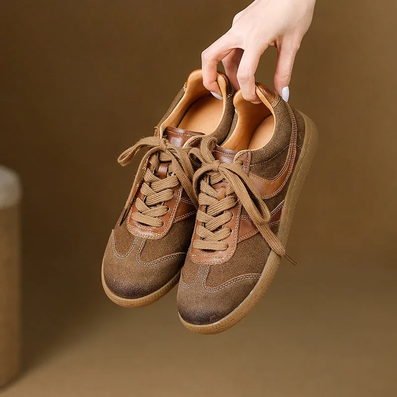 Women's Retro Leather Comfortable Non-Slip Sneakers