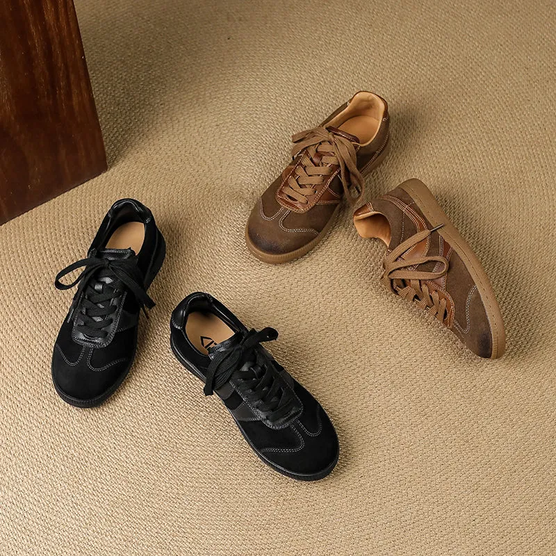 Women's Retro Leather Comfortable Non-Slip Sneakers