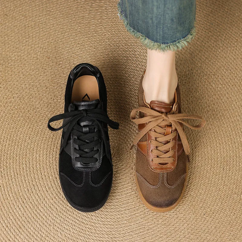 Women's Retro Leather Comfortable Non-Slip Sneakers