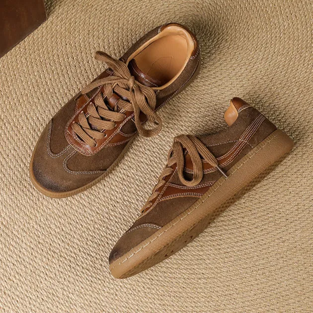 Women's Retro Leather Comfortable Non-Slip Sneakers