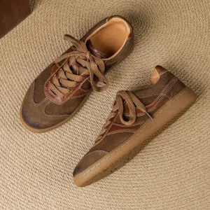 Women's Retro Leather Comfortable Non-Slip Sneakers