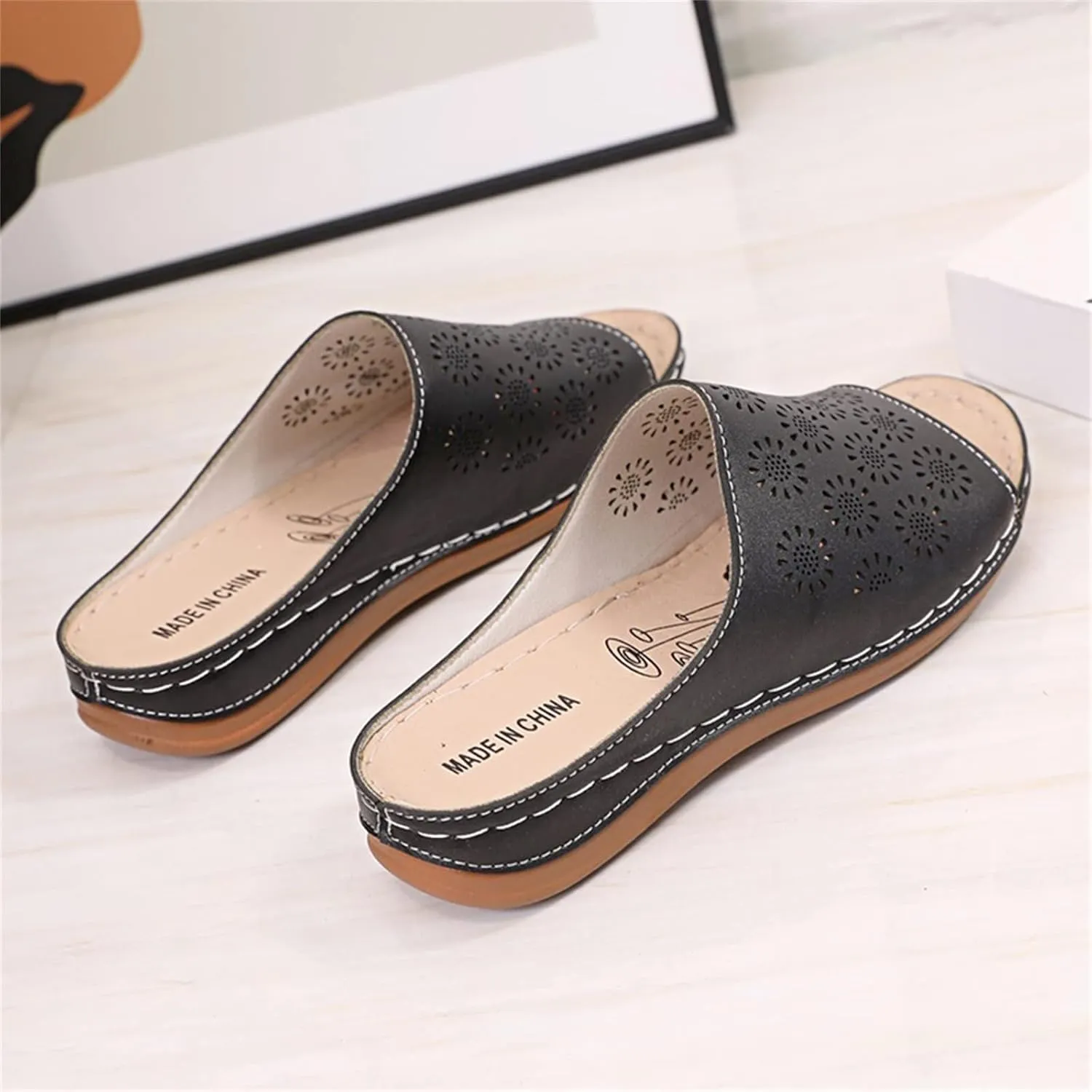 Women's Sandals Dressy Summer Flat Spring Sandals Fashion Slippers Ladies Roman And Hollow Women's
