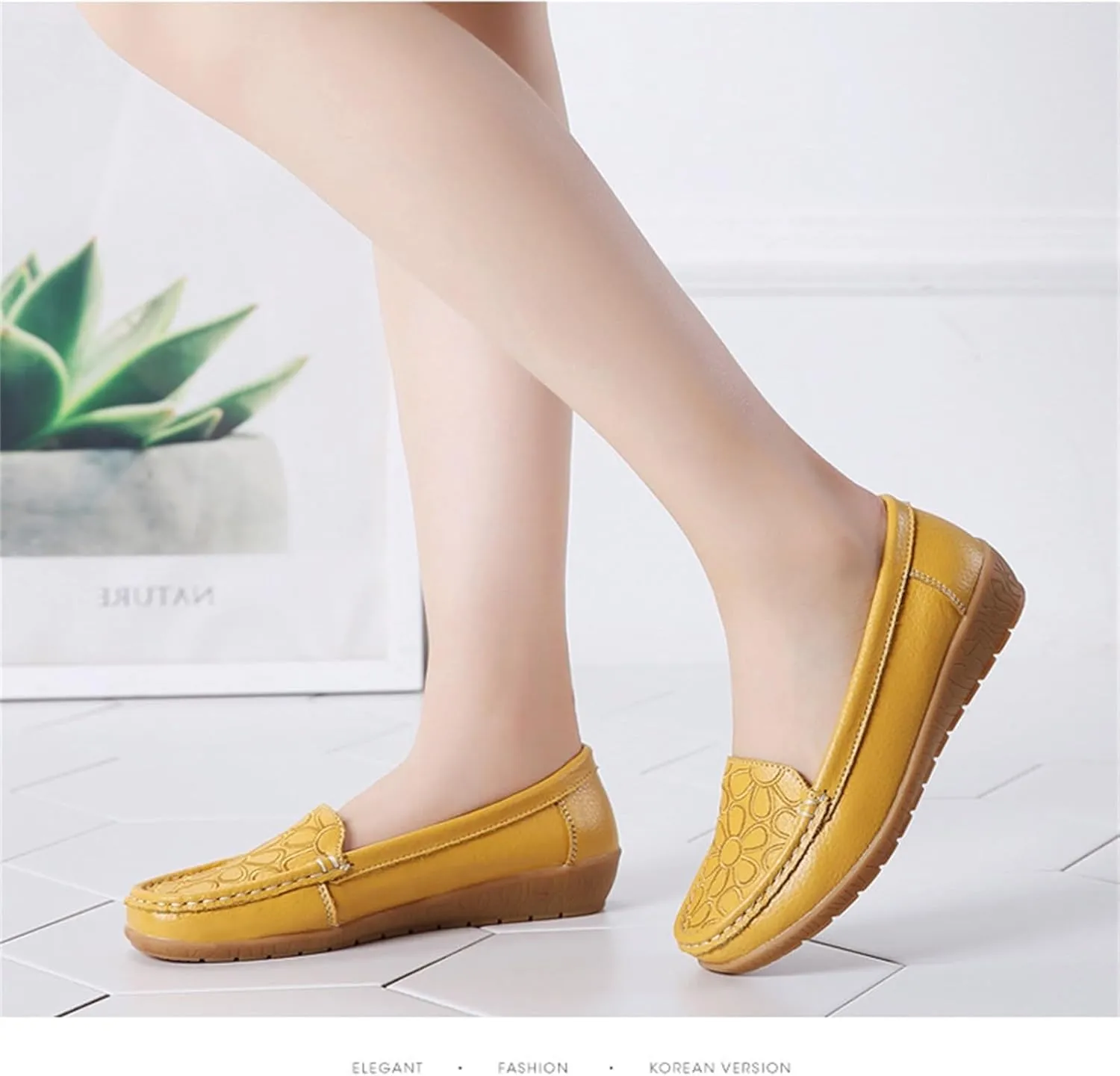 Women's Shoes Casual Dressy Soft Sole Slip On Chunky Loafers Shoes Cute Comfortable Casual Business Work Flats