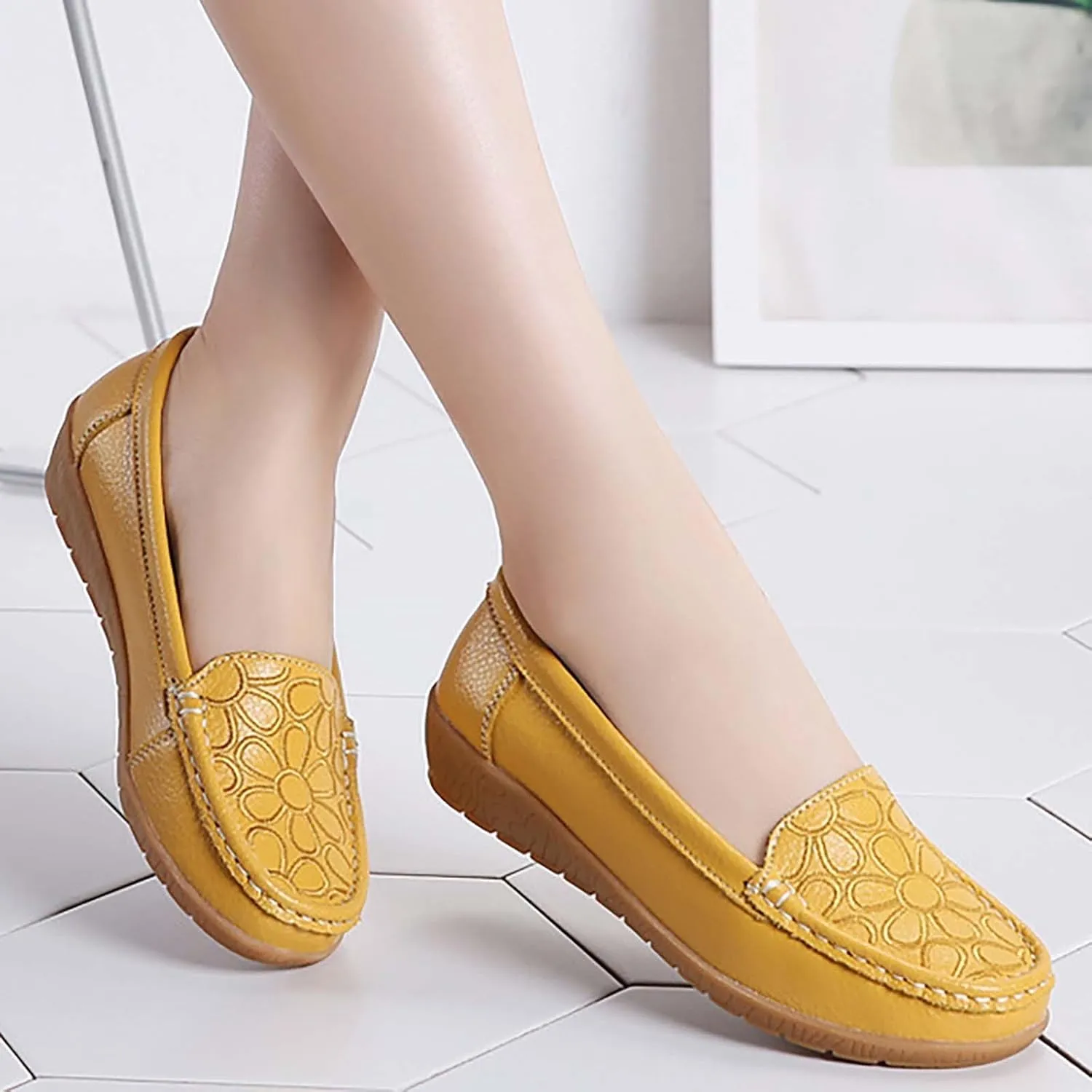 Women's Shoes Casual Dressy Soft Sole Slip On Chunky Loafers Shoes Cute Comfortable Casual Business Work Flats