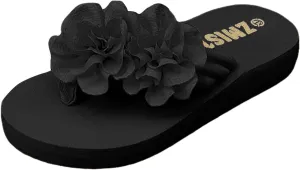 Women's Slide Sandals Women's Solid Color Flower Decoration Flip Flops Spring And Summer Fashionable Outdoor Beach