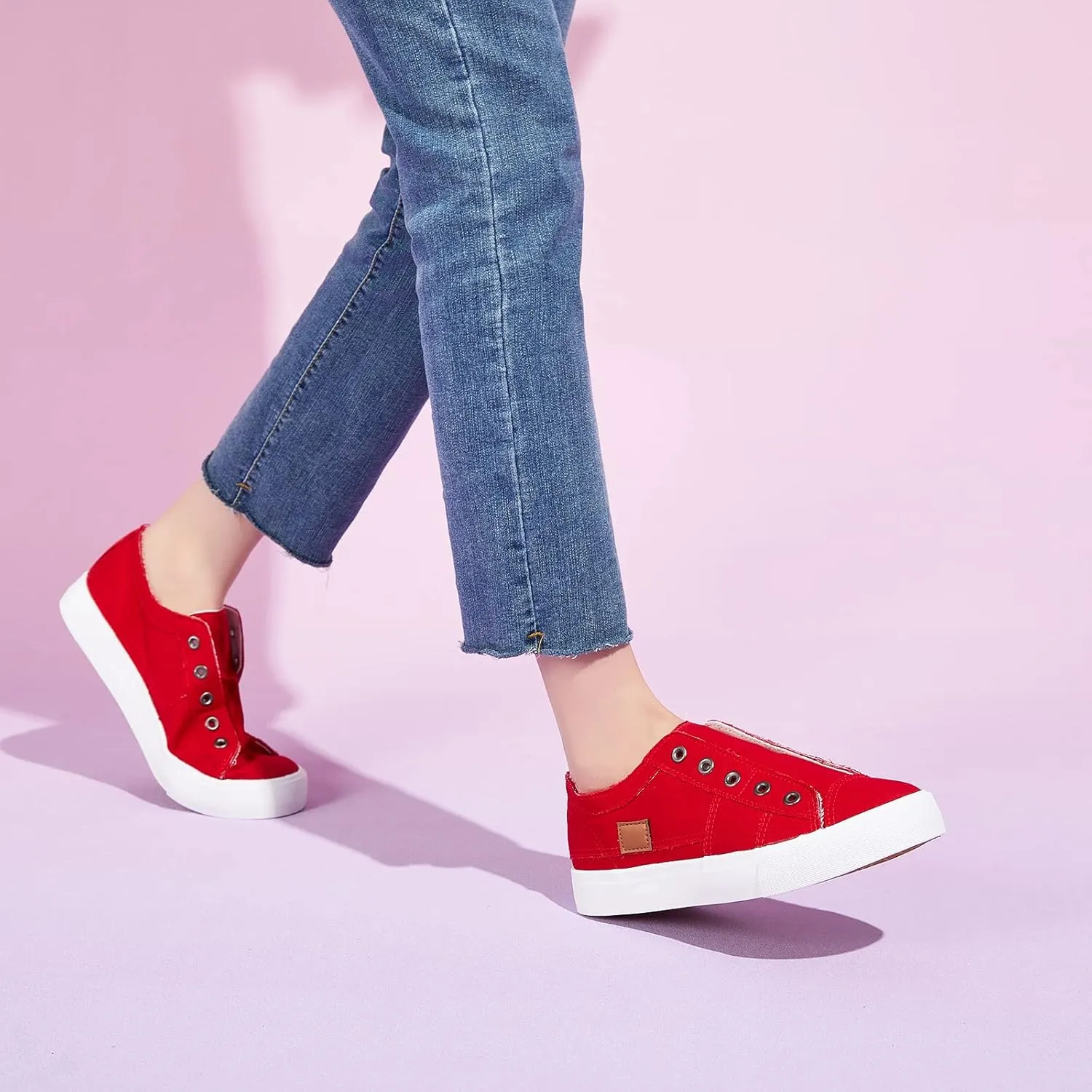Women's Slip on Shoes Non Slip Fashion Canvas Sneakers Low Top Casual Shoes