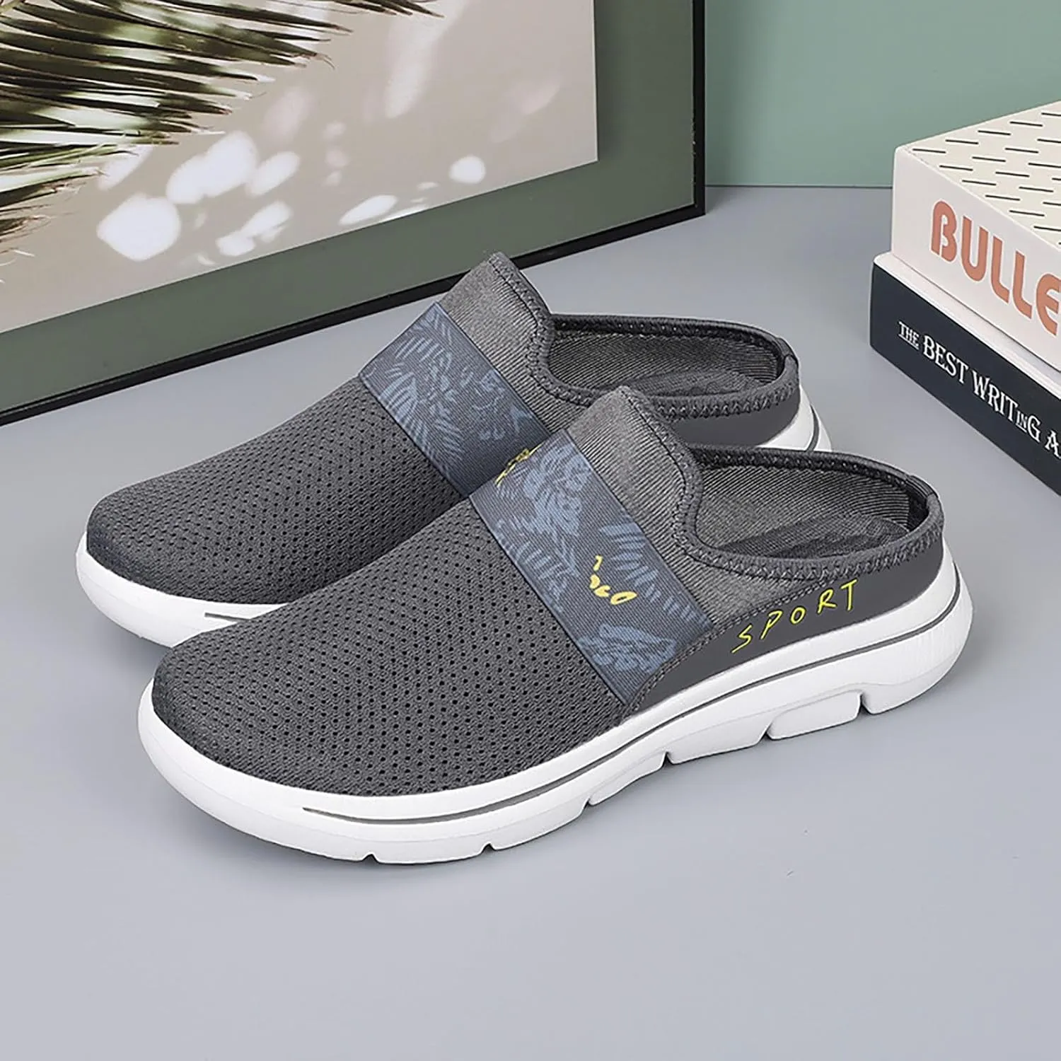 Womens Summer Breathable Mesh Slippers Mens Dress Shoes Mesh Casual Work Shoes White Platform Sneakers Platform Tennis Shoe Cross Trainer Shoe