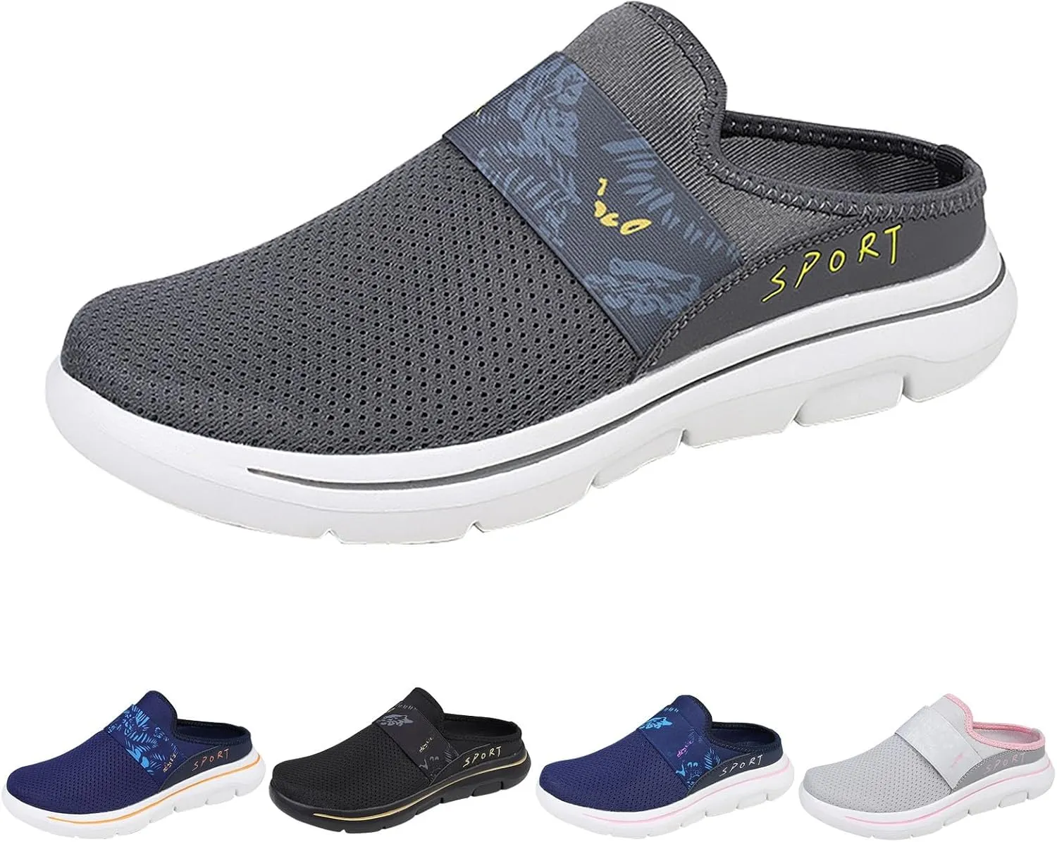 Womens Summer Breathable Mesh Slippers Mens Dress Shoes Mesh Casual Work Shoes White Platform Sneakers Platform Tennis Shoe Cross Trainer Shoe