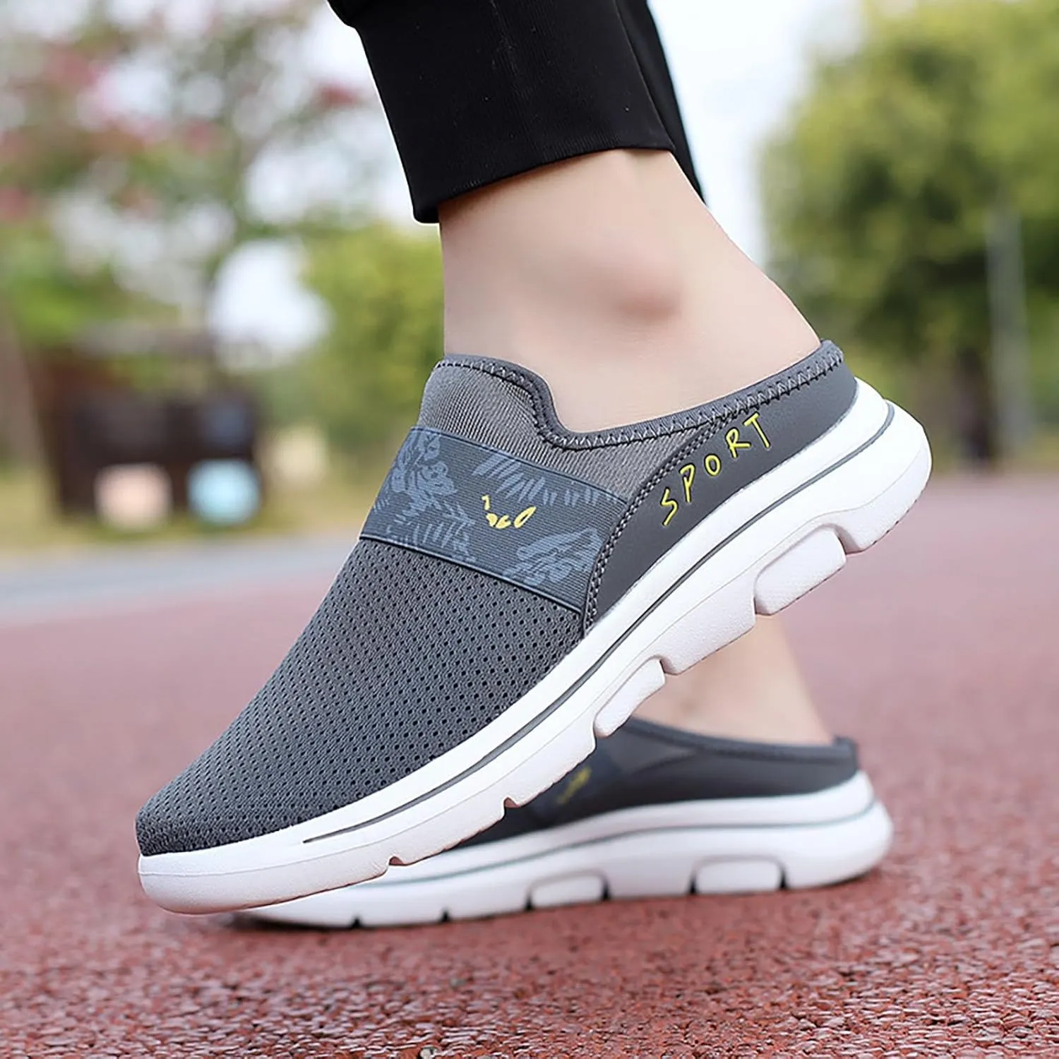 Womens Summer Breathable Mesh Slippers Mens Dress Shoes Mesh Casual Work Shoes White Platform Sneakers Platform Tennis Shoe Cross Trainer Shoe