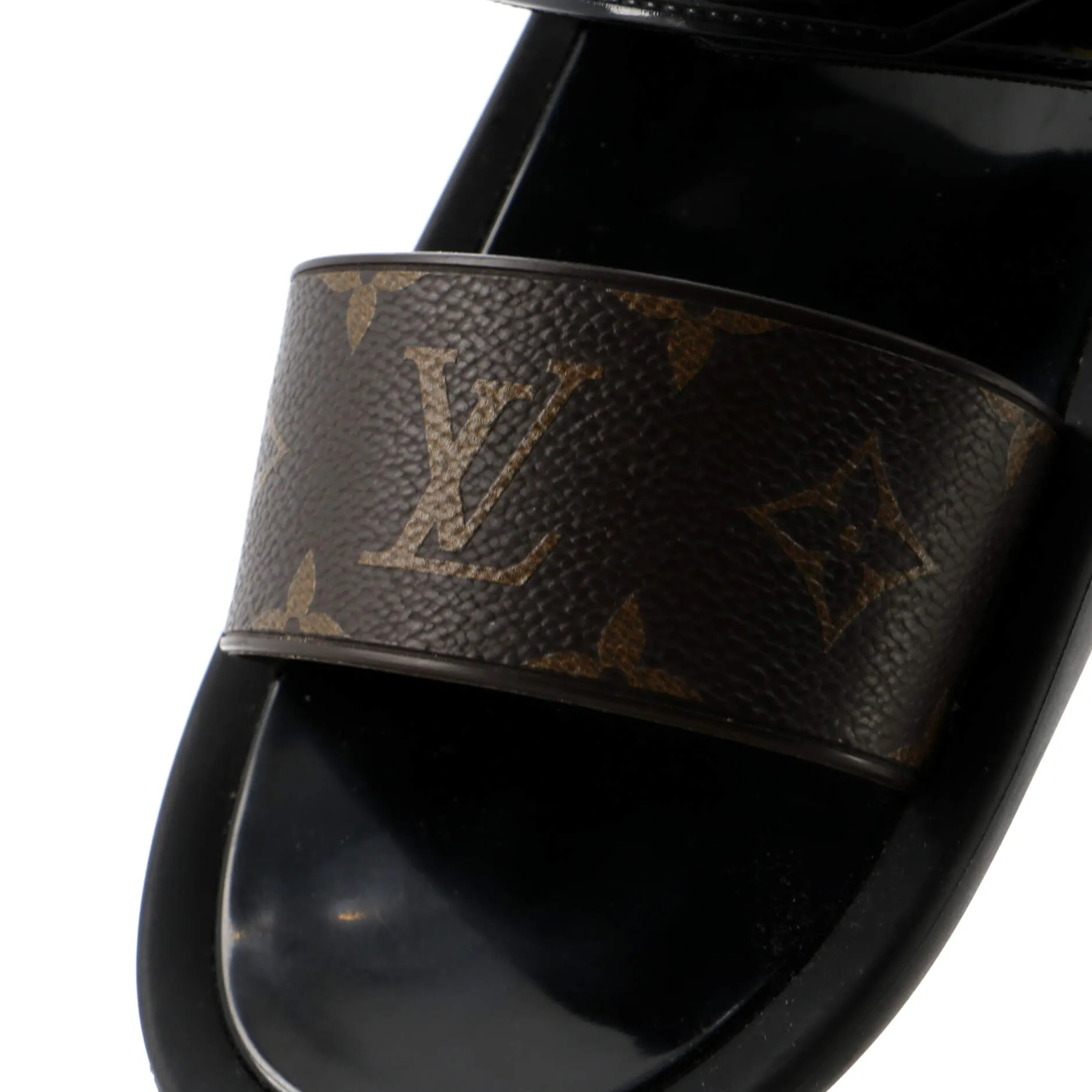 Women's Sunbath Flat Mule Sandals Monogram Canvas and Rubber