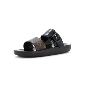 Women's Sunbath Flat Mule Sandals Monogram Canvas and Rubber