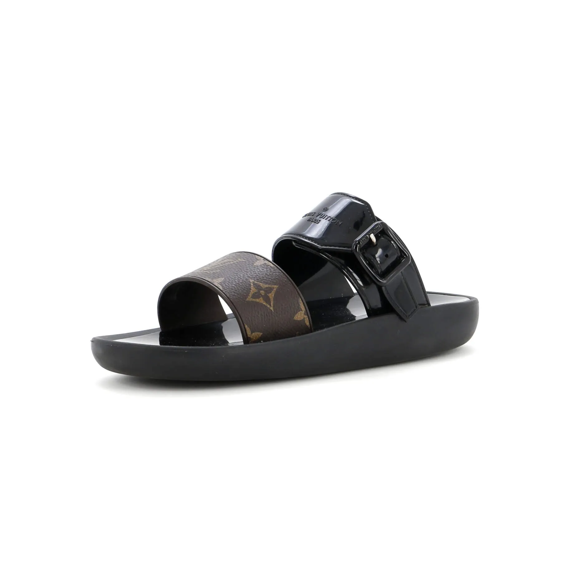Women's Sunbath Flat Mule Sandals Monogram Canvas and Rubber